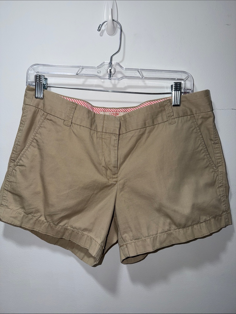 J. Crew Women's Khaki Chino Cotton Short Sz 6 Casual Classic Summer BROKEN IN 4”